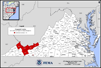 Map of Declared Counties for Disaster 1502