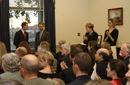 Vice Admiral Conrad C. Lautenbacher, Jr. Under Secretary of Commerce for Oceans and Atmosphere  and   NOAA Administrator,  Representative Walter B. Jones, U. S. Congressman, Congresswoman Marcy Kaptur and Jennifer Winston congratulate the winners of the 2005 Walter B. Jones Awards