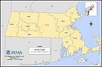 Map of Declared Counties for Emergency 3191