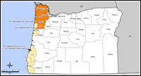 Map of Declared Counties for Disaster 1733