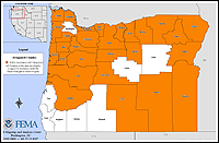 Map of Declared Counties for Disaster 1510