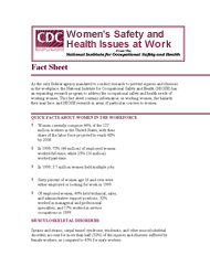 cover page - Women's Safety and Health Issues At Work
