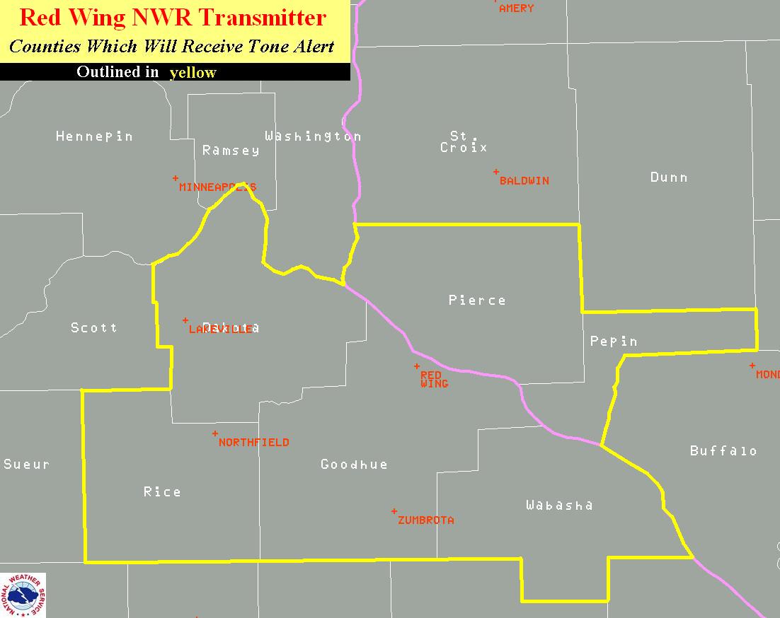 RED Transmitter Coverage Area (Click to Enlarge)