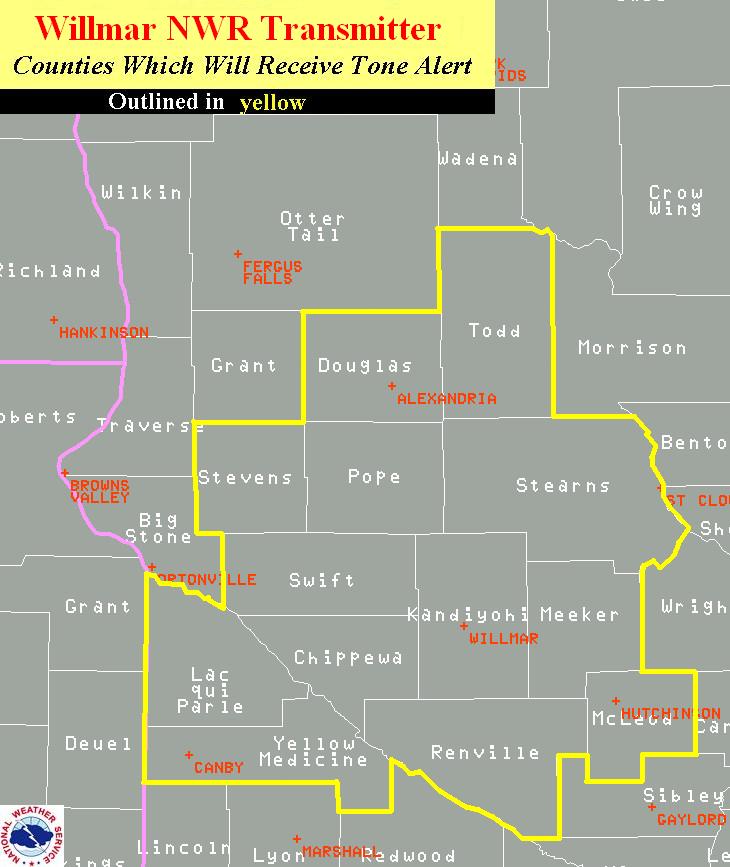 Willmar Transmitter Coverage Area (Click to Enlarge)