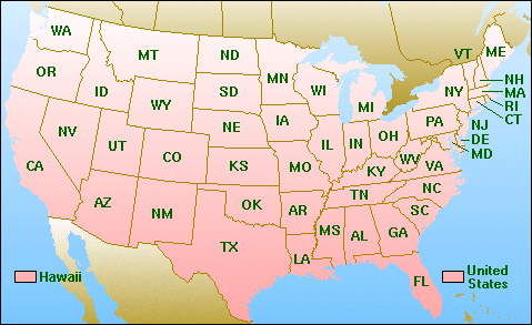 Clickable Map of the U.S.