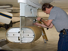 Large Area Collector sensor is readied for a cosmic dust collection flight on the ER-2.