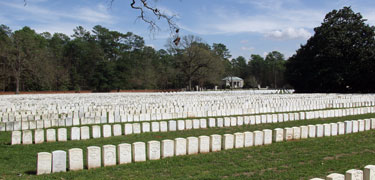 Section H of the National Cemetery with Rostrum in background