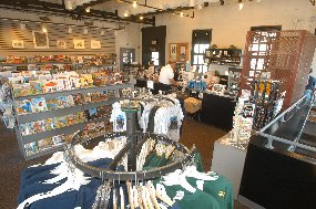 the interior of the museum shop and bookstore at steamtown