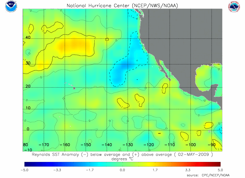 Reynolds Eastern Pacific SST Anomalies