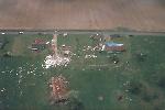 Aerial  view of trailer/house damage just southwest of Rainsville.