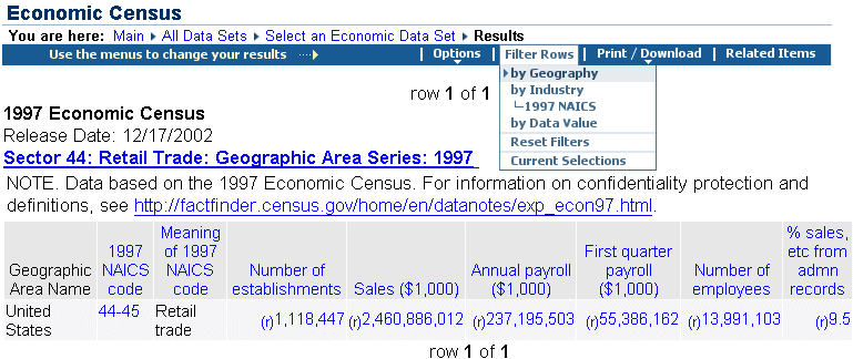 selecting a sector