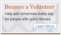 Become a Volunteer and help add tomorrows every day for people with cystic fibrosis.