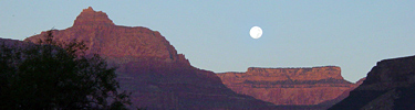 Moon setting near Tanner Rapid.