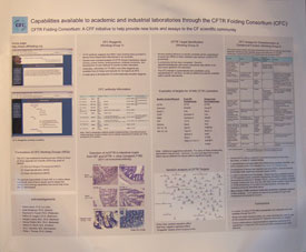 Poster detailing resources available to the CF research community through the CFTR Folding Consortium.