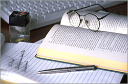 book and glasses