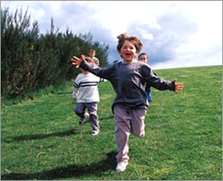 children running