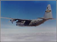 The Hurricane Hunters fly WC-130s into the strong winds of hurricanes.