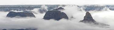 Deva, Brahma & Zoroaster Temples in clouds.