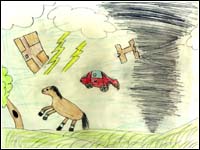 Thumbnail of a Alabama Christian Academy student's drawing of a tornado. Click for larger view.