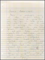 Thumbnail of child's letter in remembrance of the one-year anniversary of September 11. Click for larger view.