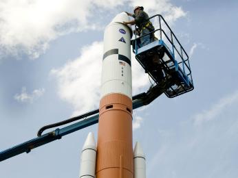 25-foot-tall scale model of the Ares V rocket