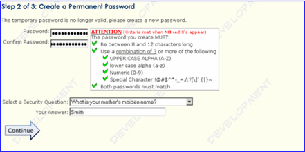 Create a Permanent Password Screen