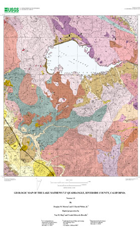 small image showing what the geologic map of Lake Mathews looks like