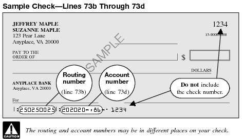Sample Check—Lines 73b Through 73d