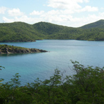 Image of mountain on east end of Island above Hurricane Hole.