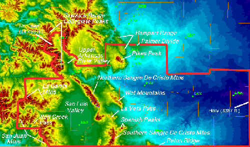 Color Topographic Map of the County Warning Area