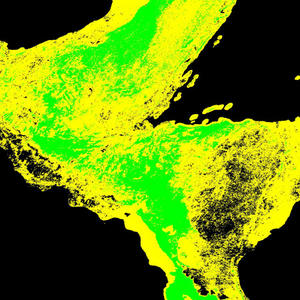 MCD43A2 image of Central America including the Yucatan Peninsula, El Salvador, Honduras, Nicaragua, and some of Costa Rica.