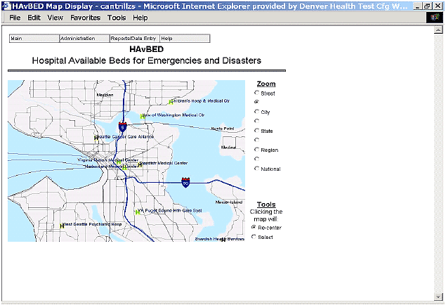 Figure shows a close-detail map of a district within the city of Seattle.