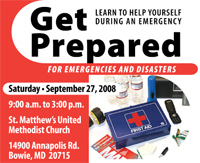 Get Prepared for Emergencies and Disasters flyer