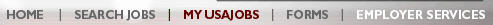 navigation bar highlighting 'MY USA JOBS'