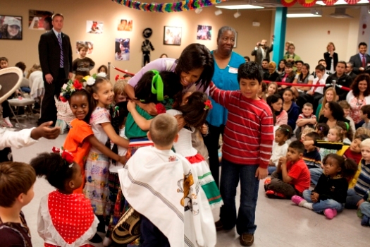 The First Lady at the Latin American Montessori Bilingual Charter School