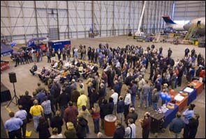 Delta VPP Ceremony Overhead Hangar Photo