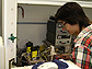 Princeton REU student Claire Woo at work in the laboratory of Jay Benziger.
