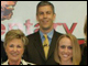 Secretary Arne Duncan and West Virgina First Lady Gayle Manchin pose with faculty and staff from Bunker Hill Elementary school in Bunker Hill, WV.