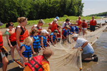 Learning what's in the river with a net 