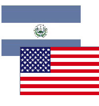 Bandera de El Salvador junto a EEUU