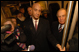 Mayor Fenty and Mayor Michael Bloomberg of New York ride Metrorail while taking reporter questions