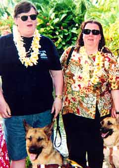 Photo: A couple and their service animals