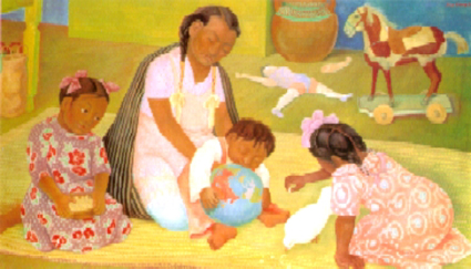 Diego Rivera, Motherhood, 1954, oil on canvas, Sotheby's, New York