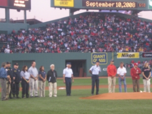 9/11 Responders recognized at Red Sox game