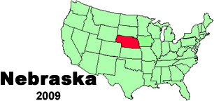 United States map showing the location of Nebraska