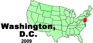 United States map showing the location of Washington D.C.