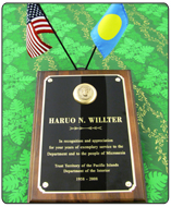 Plaque honoring Mr. Willter's 50 years of service
