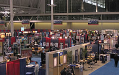Exhibit booths at large event.