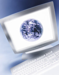 globe on computer