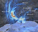 Visualization illustrating rupture and wave propagation of a magnitude 7.8 earthquake.